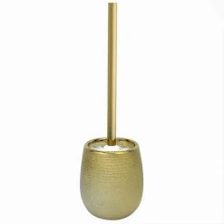 PORTA SCOPINO CON SCOPETTINO PER WC BAGNO DORATO RIGATO ACCESSORIO ARREDO 59937