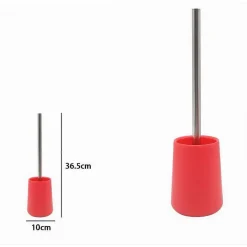 PORTA SCOPINO DI COLORE ROSSO CON SCOPETTINO ACCESSORIO ARREDO PER BAGNO 69945