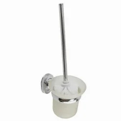 PORTA SCOPINO WC SCOPINO COMPLETO VETRO SATINATO FISSAGGIO A PARETE BAGNO 69194