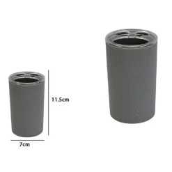 PORTA SPAZZOLINI BICCHIERE ACCESSORIO BAGNO GRIGIO 3 FORI PORTASPAZZOLINI 79798