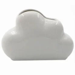 PORTA SPAZZOLINI BICCHIERE DENTIFRICIO BAGNO CERAMICA BIANCA FORMA NUVOLA 79937