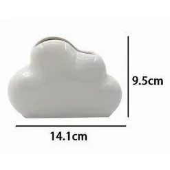 PORTA SPAZZOLINI BICCHIERE DENTIFRICIO BAGNO CERAMICA BIANCA FORMA NUVOLA 79937