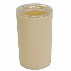 PORTA SPAZZOLINI BICCHIERE ACCESSORIO ARREDO BAGNO BEIGE LAVORATO 3 FORI 79790