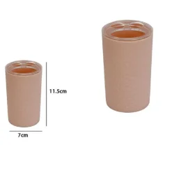 PORTA SPAZZOLINI BICCHIERE ACCESSORIO BAGNO ROSA 3 FORI PORTASPAZZOLINI 79782