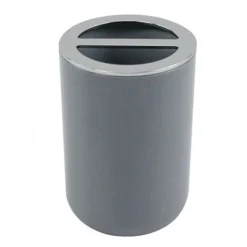 PORTA SPAZZOLINI BICCHIERE ACCESSORIO ARREDO BAGNO A 2 FORI GRIGIO SILVER 69470