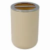 PORTA SPAZZOLINI BICCHIERE ACCESSORI BAGNO 2 FORI BEIGE SILVER CONTENITORE 79881