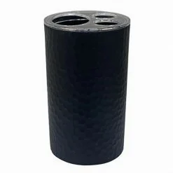 PORTA SPAZZOLINI BICCHIERE ACCESSORIO BAGNO NERO 3 FORI PORTASPAZZOLINI 79182