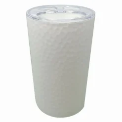 PORTA SPAZZOLINI BICCHIERE ACCESSORIO ARREDO BAGNO BIANCO LAVORATO 3 FORI 79174