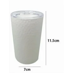 PORTA SPAZZOLINI BICCHIERE ACCESSORIO ARREDO BAGNO BIANCO LAVORATO 3 FORI 79174