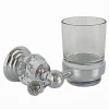 PORTA SPAZZOLINI DENTIFRICIO CON BICCHIERE IN VETRO A PARETE BAGNO CRYSTAL 52822