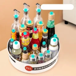 PORTA SPEZIE GIREVOLE MULTIFUNZIONALE CUCINA CONTENITORE BOTTIGLIE CONDIMENTI VASSOIO