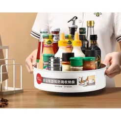 PORTA SPEZIE GIREVOLE MULTIFUNZIONALE CUCINA CONTENITORE BOTTIGLIE CONDIMENTI VASSOIO