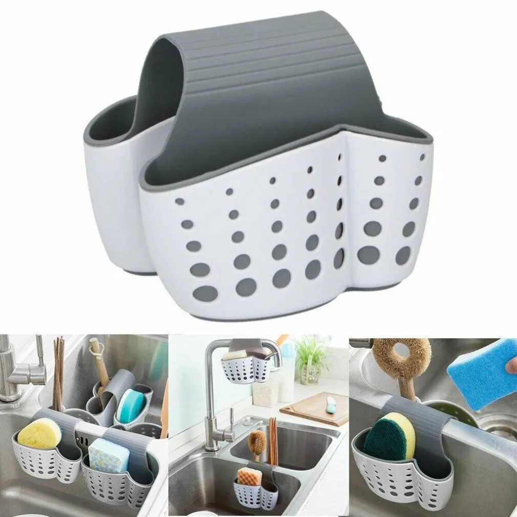 PORTA SPUGNE ORGANIZZATORE PORTAOGGETTI LAVELLO CUCINA SALVASPAZIO 2 SCOMPARTI