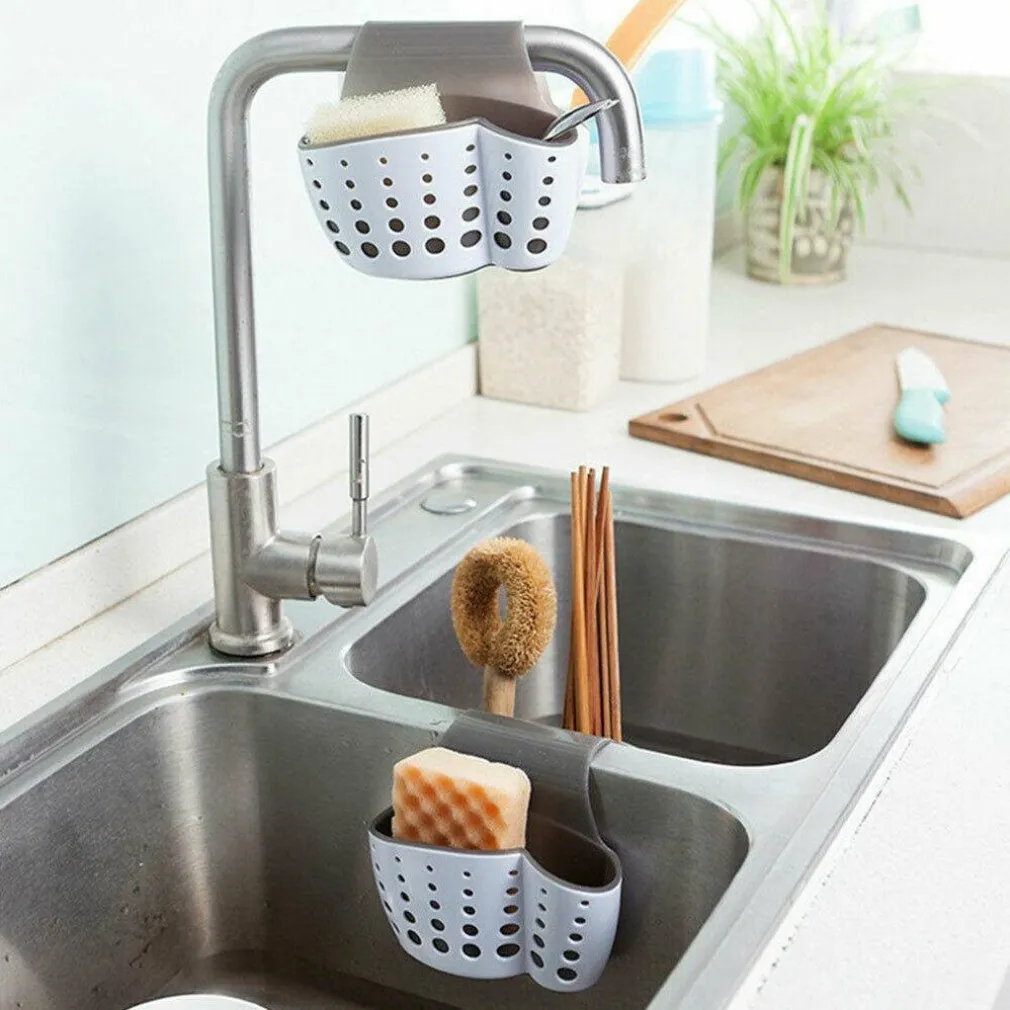 PORTA SPUGNE ORGANIZZATORE PORTAOGGETTI LAVELLO CUCINA SALVASPAZIO 2 SCOMPARTI