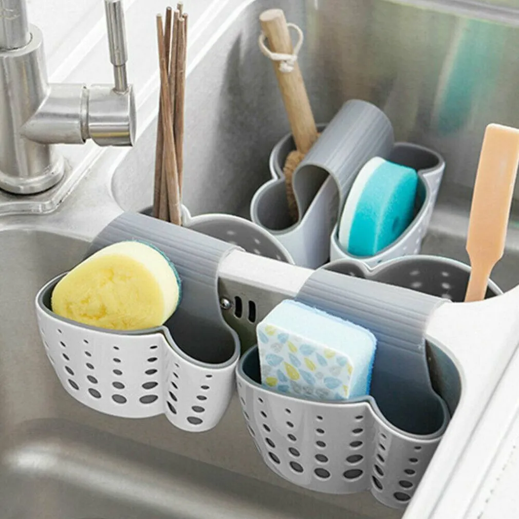 PORTA SPUGNE ORGANIZZATORE PORTAOGGETTI LAVELLO CUCINA SALVASPAZIO 2 SCOMPARTI