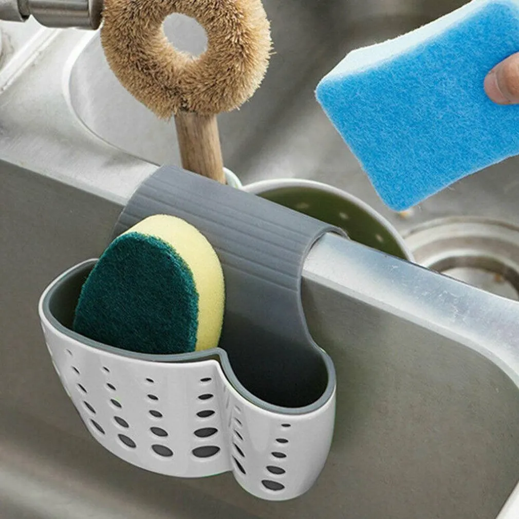 PORTA SPUGNE ORGANIZZATORE PORTAOGGETTI LAVELLO CUCINA SALVASPAZIO 2 SCOMPARTI