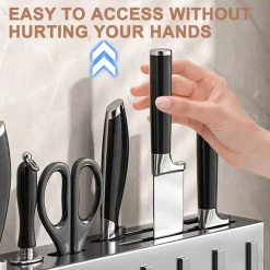 PORTA UTENSILI CON 6 GANCI ADESIVO APPENDI MESTOLI PORTA COLTELLI GADGET DA CUCINA