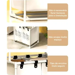 PORTABIANCHERIA MULTIUSO ORGANIZER VESTITI SPORCHI ABITI CESTINO LAVANDERIA