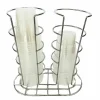 PORTABICCHIERI BICCHIERE DOPPIO ORGANIZER A 2 CILINDRI IN METALLO CROMATO CUCINA
