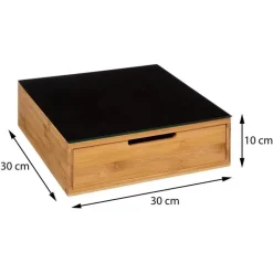 PORTACAPSULE BAMBÙ CON CASSETTO 4 SCOMPARTI ORGANIZZATORE CAPSULE CIALDE CAFFÈ TISANE TÈ