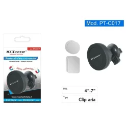 PORTACELLULARE UNIVERSALE SMARTPHONE DA AUTO SUPPORTO CALAMITATO MAXTECH PT-C017