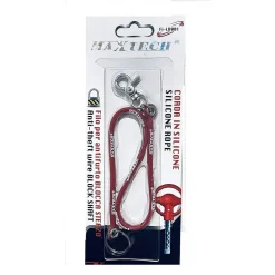 PORTACHIAVI BLOCK SHAFT AUTO CORDA SILICONE ANTIFURTO BLOCCASTERZO FILB001 ROSSO