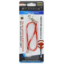 PORTACHIAVI BLOCK SHAFT AUTO CORDA SILICONE ANTIFURTO BLOCCASTERZO FILB001 ROSSO