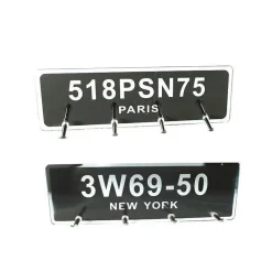 PORTACHIAVI IN METALLO CON EFFETTO SPECCHIO 2 FANTASIE PARIGI NEW YORK