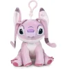 PORTACHIAVI STITCH ANGEL PELUCHE MORBIDO ROSA LILO & STITCH CON CLIP PER BORSA
