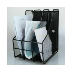 PORTADOCUMENTI PER UFFICIO IN METALLO 3 SCOMPARTI DA SCRIVANIA RIVISTE