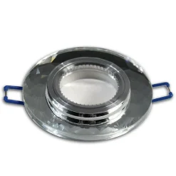 PORTAFARETTO DA INCASSO TONDO VETRO EFFETTO SPECCHIO SUPPORTO CONTROSOFFITTO P19