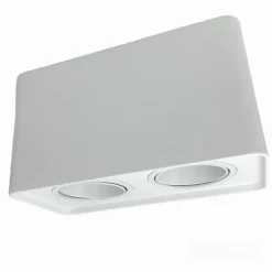 PORTAFARETTO DOPPIO ORIENTABILE DA SOFFITTO BIANCO PER FARETTO GU10 GU5.3 P34-B2