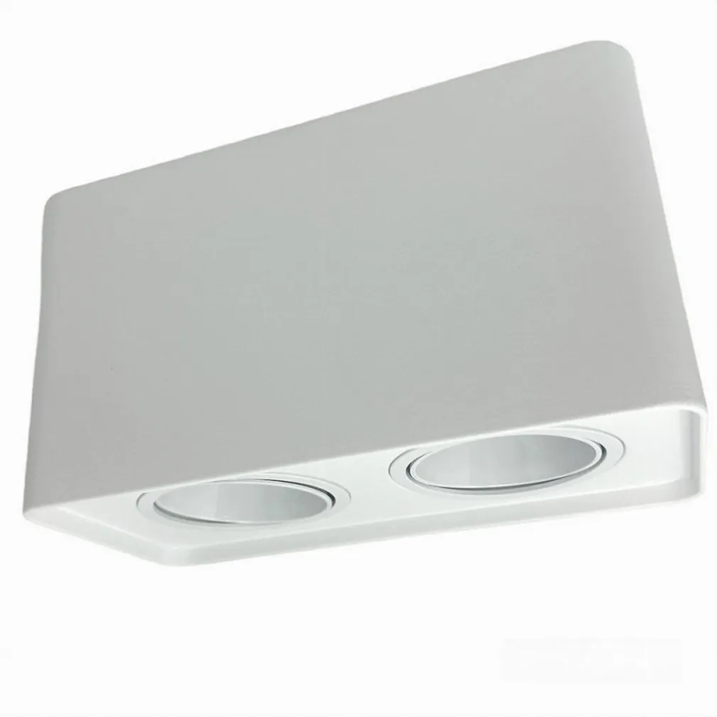 PORTAFARETTO DOPPIO ORIENTABILE DA SOFFITTO BIANCO PER FARETTO GU10 GU5.3 P34-B2