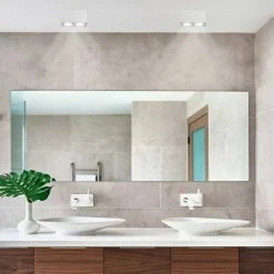 PORTAFARETTO DOPPIO ORIENTABILE DA SOFFITTO BIANCO PER FARETTO GU10 GU5.3 P34-B2