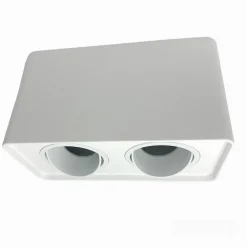PORTAFARETTO DOPPIO ORIENTABILE DA SOFFITTO BIANCO PER FARETTO GU10 GU5.3 P34-B2