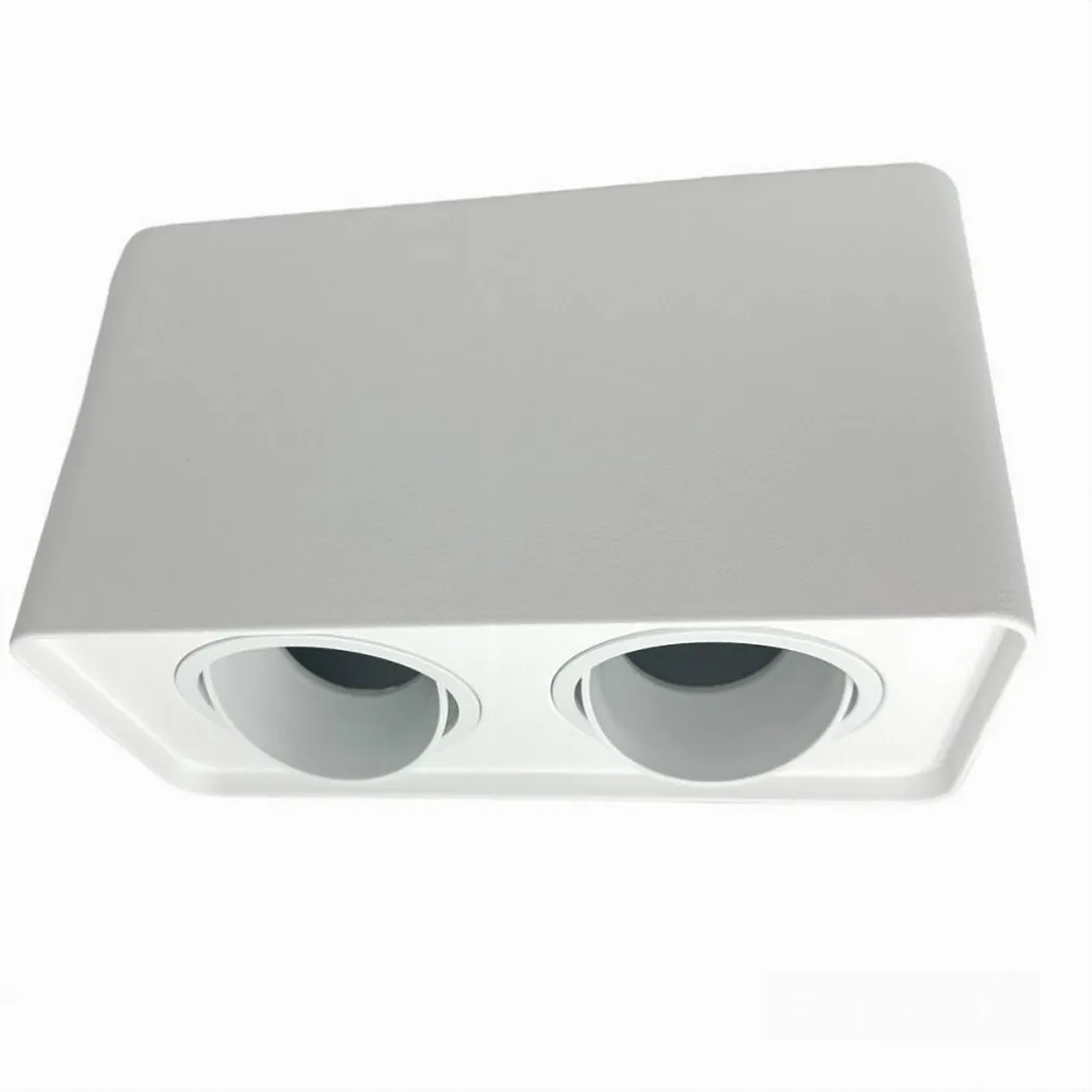 PORTAFARETTO DOPPIO ORIENTABILE DA SOFFITTO BIANCO PER FARETTO GU10 GU5.3 P34-B2