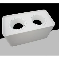 PORTAFARETTO DOPPIO ORIENTABILE DA SOFFITTO BIANCO PER FARETTO GU10 GU5.3 P34-B2