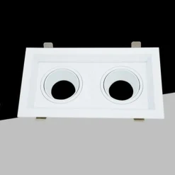 PORTAFARETTO DOPPIO ORIENTABILE INCASSO BIANCO PER LAMPADINE GU10 GU5.3 P33-B2