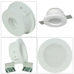 PORTAFARETTO GESSO INCASSO A SCOMPARSA SUPPORTO FARETTO TONDO CON VETRINO GS-15