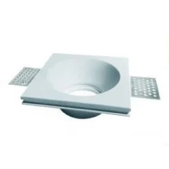 PORTAFARETTO IN GESSO A INCASSO VERNICIABILE ROTONDO SUPPORTO FARETTO GU10 GS-22