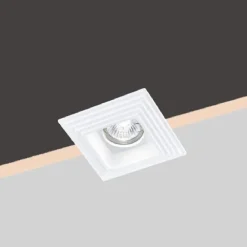 PORTAFARETTO INCASSO GESSO A SCOMPARSA MOTIVO QUADRATO PORTALAMPADA GU10 GS-16