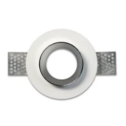 PORTAFARETTO INCASSO GESSO VERNICIABILE TONDO 100MM SCOMPARSA FARETTO GU10 GS-09