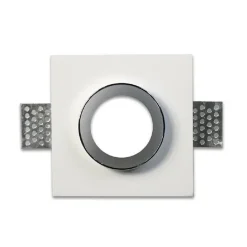 PORTAFARETTO INCASSO GESSO VERNICIABILE QUADRATO 10X10 CM SCOMPARSA GU10 GS-10