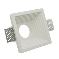 PORTAFARETTO INCASSO IN GESSO A SCOMPARSA PER FARETTO GU10 MOTIVO QUADRATO GS-19