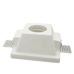 PORTAFARETTO INCASSO IN GESSO A SCOMPARSA PER FARETTO GU10 MOTIVO QUADRATO GS-19