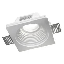 PORTAFARETTO INCASSO IN GESSO A SCOMPARSA PER FARETTO GU10 CON MOTIVO TONDO GS18