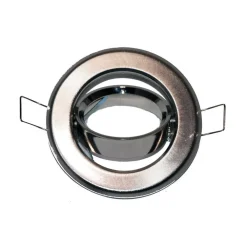 PORTAFARETTO INCASSO ORIENTABILE SUPPORTO FARETTO LED GU10 TONDO SPAZZOLATO