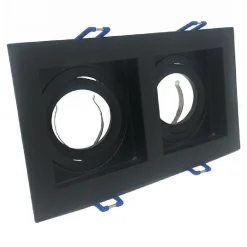 PORTAFARETTO INCASSO ORIENTABILE DOPPIO PER DUE FARETTI PER CONTROSOFFITTA P24