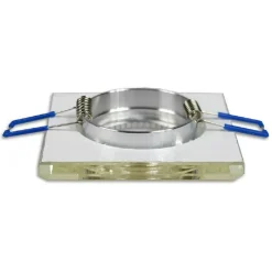 PORTAFARETTO INCASSO PER FARETTO QUADRATO P16 VETRO GLITTERATO BIANCO ARGENTO ORO