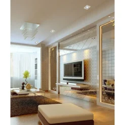 PORTAFARETTO INCASSO PER FARETTO QUADRATO P16 VETRO GLITTERATO BIANCO ARGENTO ORO